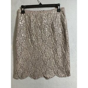 Anthropologie Baraschi Skirts Anthro Réveillon Pencil Skirt Scalloped Hem Size 2